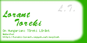 lorant toreki business card